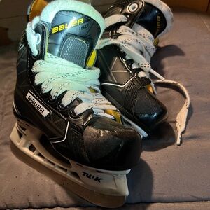 Bauer Kids Black and Yellow Ice Skates